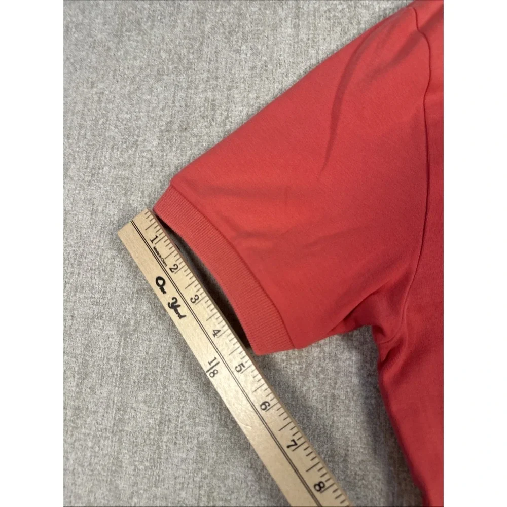 Polo Ralph Lauren Men's M Polo Shirt Coral Pink Navy Pony‎ Short Sleeve Collared
